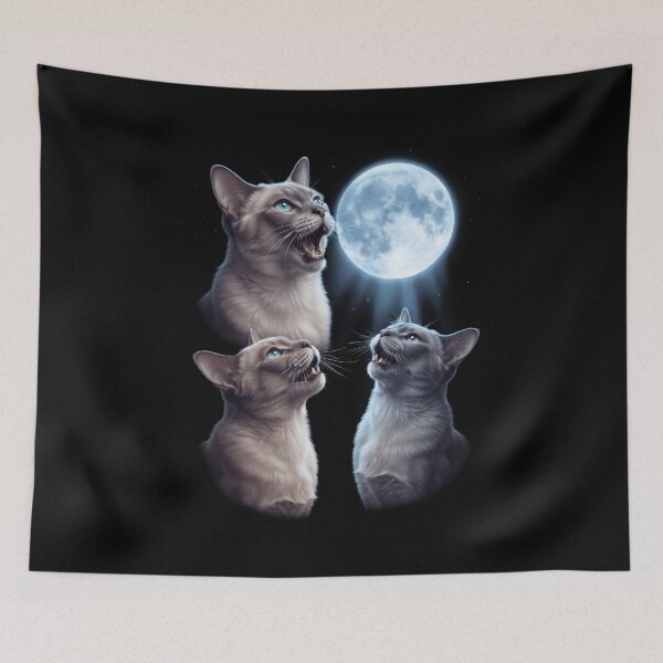 Item preview, Tonkinese Howling Moon Art Cat Kitten Lover designed and sold by dian-rody-crest.