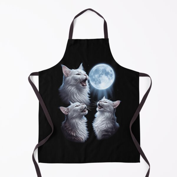 Item preview, Turkish Angora Howling Moon Art Cat Kitten Lover designed and sold by dian-rody-crest.