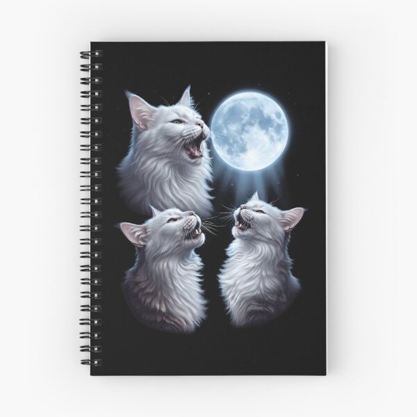 Item preview, Turkish Angora Howling Moon Art Cat Kitten Lover designed and sold by dian-rody-crest.