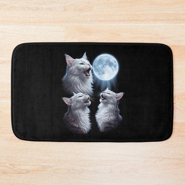 Item preview, Turkish Angora Howling Moon Art Cat Kitten Lover designed and sold by dian-rody-crest.