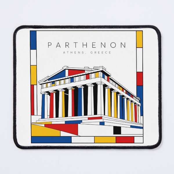 Item preview, Parthenon Mondrian Style Poster 3D designed and sold by CMYKStudio.