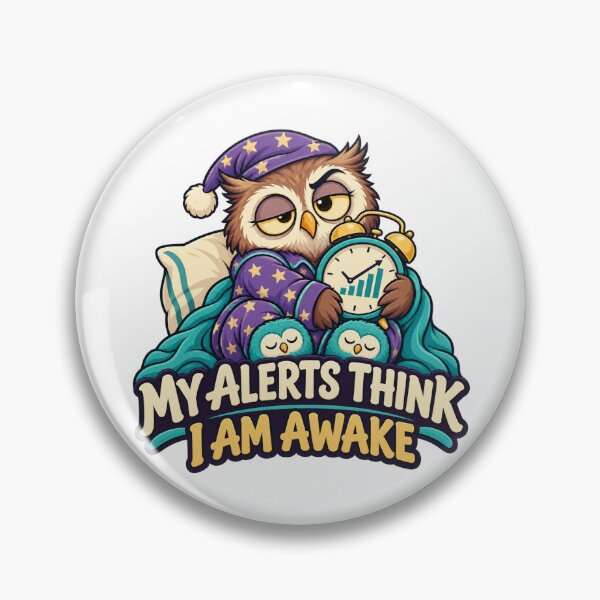 Item preview, My Alerts Think I Am Awake Sleepy Owl Cartoon designed and sold by Bikivuno.