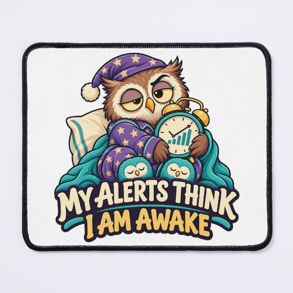 Item preview, My Alerts Think I Am Awake Sleepy Owl Cartoon designed and sold by Bikivuno.