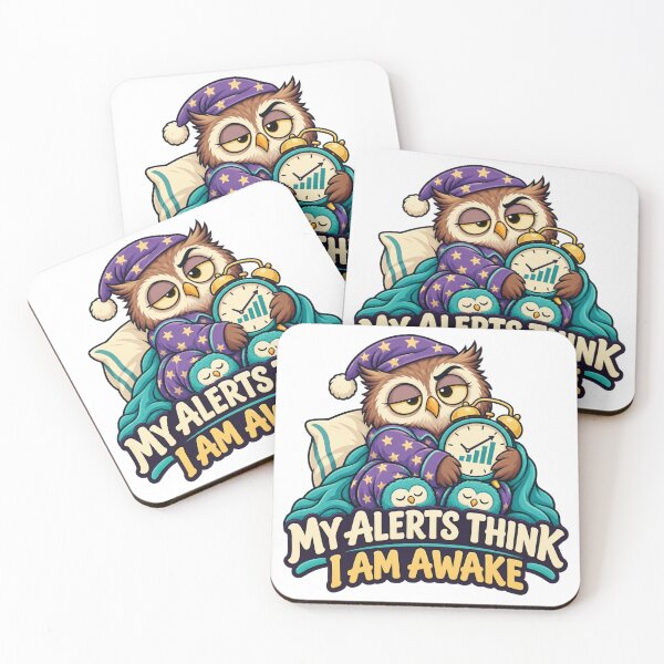 Item preview, My Alerts Think I Am Awake Sleepy Owl Cartoon designed and sold by Bikivuno.