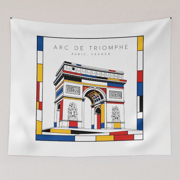 Item preview, Arc de Triomphe Mondrian Style Poster 3D designed and sold by CMYKStudio.