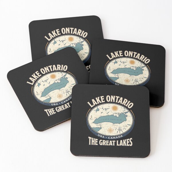 Item preview, Lake Ontario Vintage Map USA Canada Travel Art designed and sold by vtv14.
