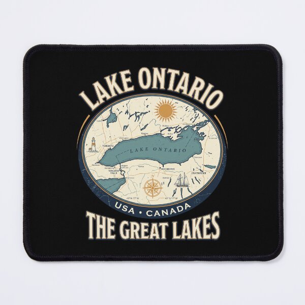 Item preview, Lake Ontario Vintage Map USA Canada Travel Art designed and sold by vtv14.
