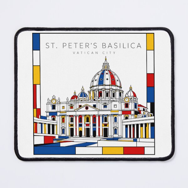 Item preview, St. Peter's Basilica Mondrian Style Poster 3D designed and sold by CMYKStudio.