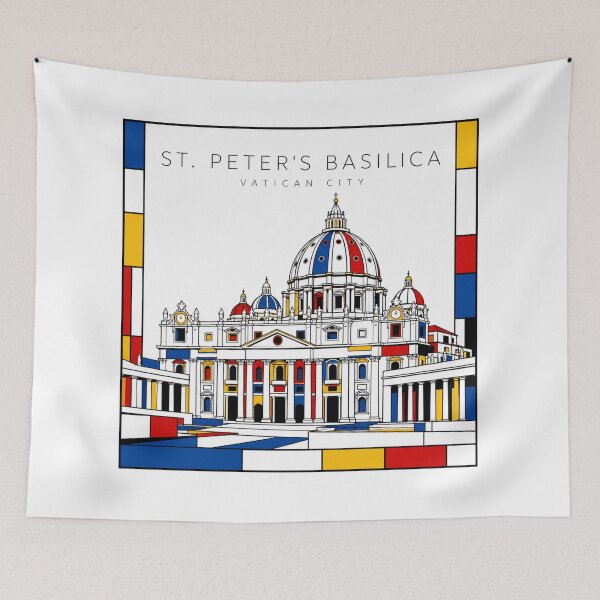 Item preview, St. Peter's Basilica Mondrian Style Poster 3D designed and sold by CMYKStudio.