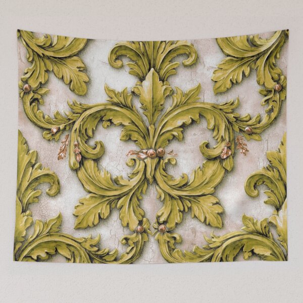 Item preview, Damask Flourish Gold Yellow designed and sold by Wordsmith-Cafe.