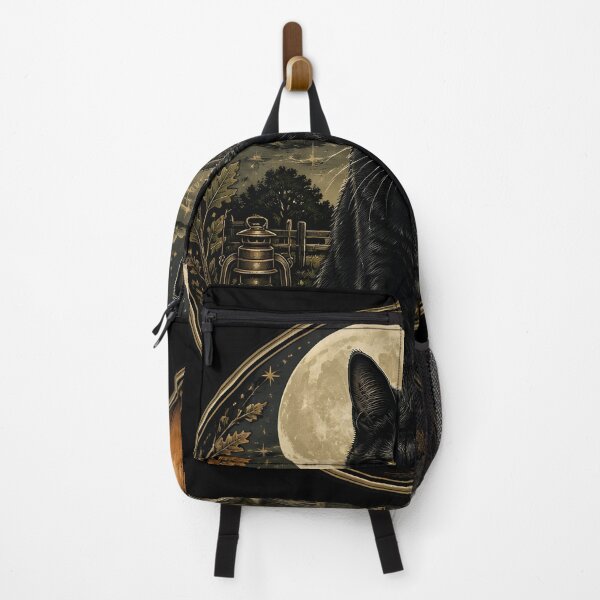 Item preview, Moonlit Barn Cat Gothic Folk Illustration Halloween designed and sold by OliviaHayesArt.