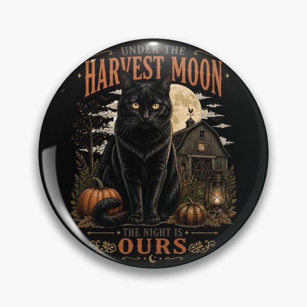 Item preview, Moonlit Barn Cat Retro Halloween Poster Halloween designed and sold by OliviaHayesArt.