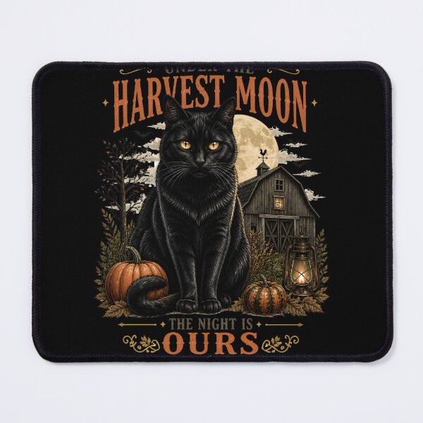 Item preview, Moonlit Barn Cat Retro Halloween Poster Halloween designed and sold by OliviaHayesArt.