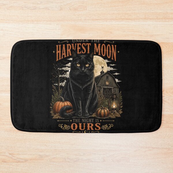 Item preview, Moonlit Barn Cat Retro Halloween Poster Halloween designed and sold by OliviaHayesArt.