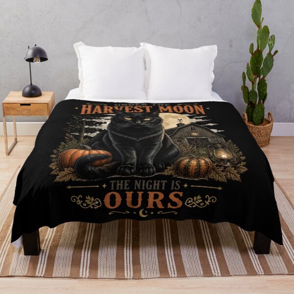 Item preview, Moonlit Barn Cat Retro Halloween Poster Halloween designed and sold by OliviaHayesArt.