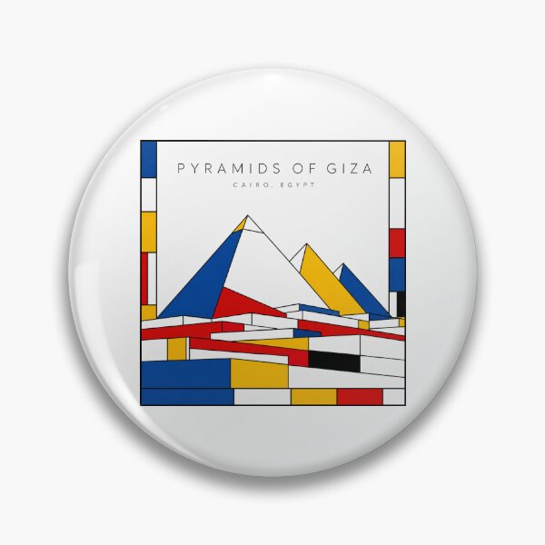 Item preview, Pyramids of Giza Mondrian Style Poster 3D designed and sold by CMYKStudio.