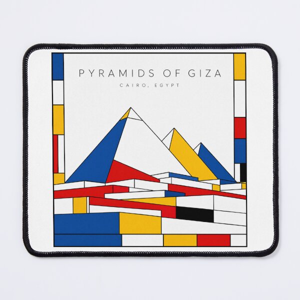 Item preview, Pyramids of Giza Mondrian Style Poster 3D designed and sold by CMYKStudio.