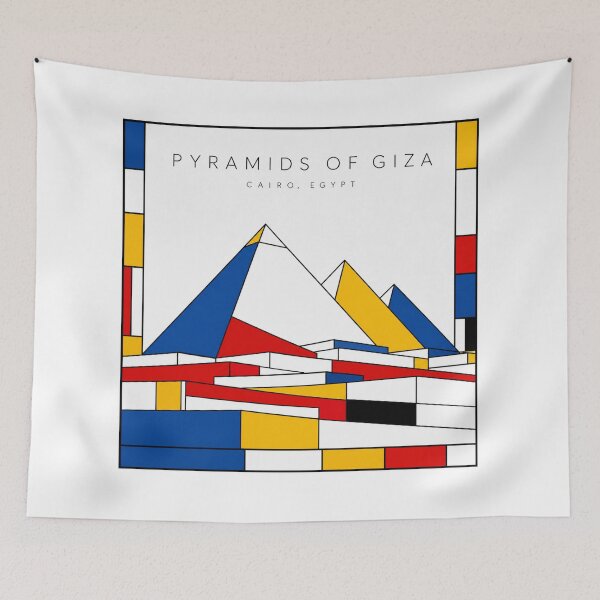 Item preview, Pyramids of Giza Mondrian Style Poster 3D designed and sold by CMYKStudio.