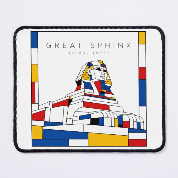 Item preview, Great Sphinx of Giza Mondrian Style Poster 3D designed and sold by CMYKStudio.