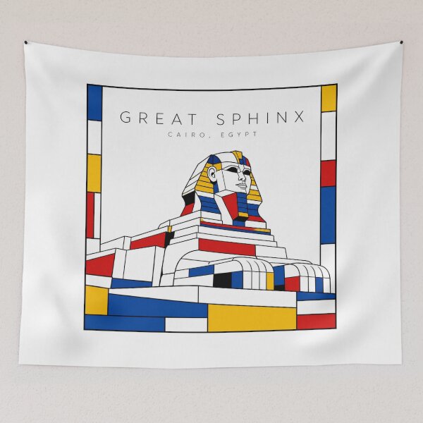 Item preview, Great Sphinx of Giza Mondrian Style Poster 3D designed and sold by CMYKStudio.