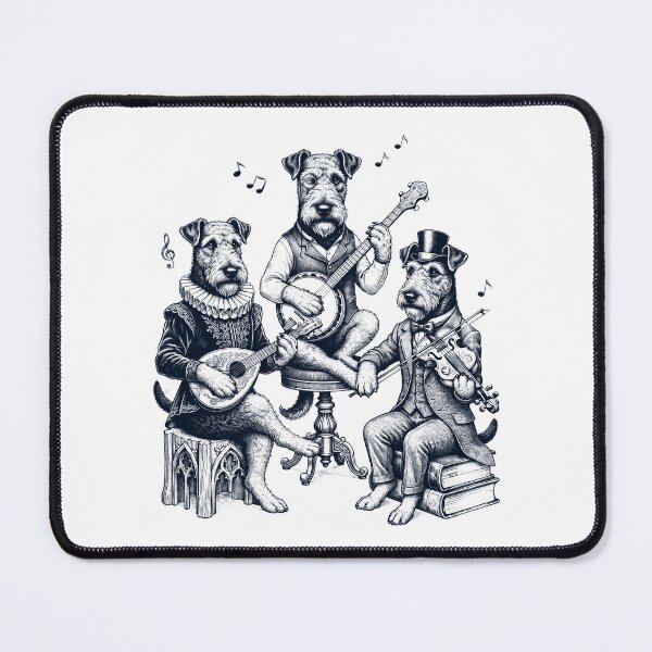 Item preview, Vintage Airedale Terrier Music Instrument Dog Lover designed and sold by dian-rody-crest.