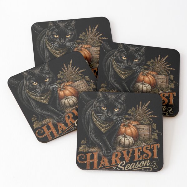 Item preview, Autumn Harvest Cat Gothic Folk Illustration Halloween designed and sold by OliviaHayesArt.