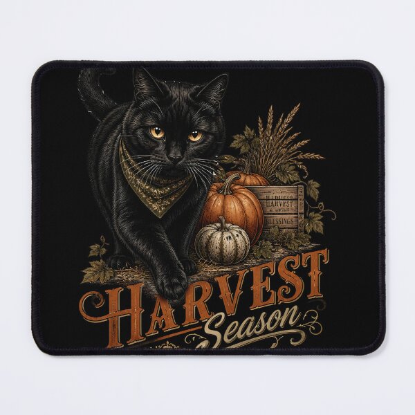 Item preview, Autumn Harvest Cat Gothic Folk Illustration Halloween designed and sold by OliviaHayesArt.