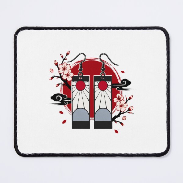 Item preview, Demon Slayer Inspired Hanafuda Earrings Fan Art Pair designed and sold by wafflemememaker.