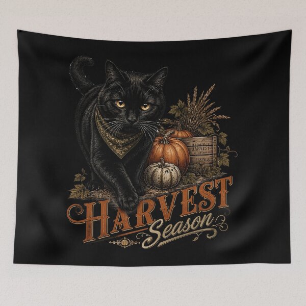 Item preview, Autumn Harvest Cat Gothic Folk Illustration Halloween designed and sold by OliviaHayesArt.