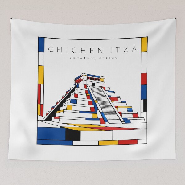 Item preview, Chichen Itza Mondrian Style Poster 3D designed and sold by CMYKStudio.