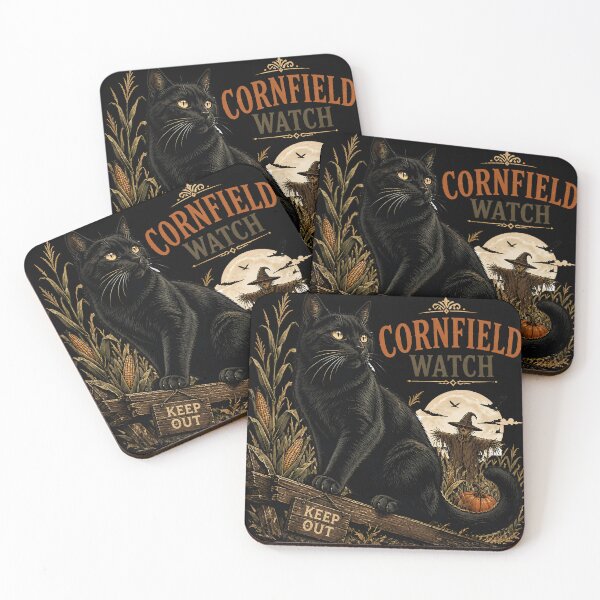 Item preview, Cornfield Cat Retro Halloween Poster Halloween designed and sold by OliviaHayesArt.