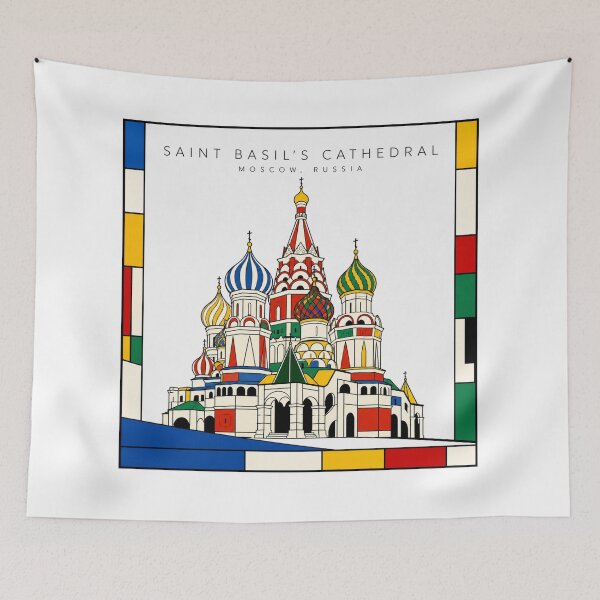 Item preview, Saint Basil's Cathedral Mondrian Style Poster 3D designed and sold by CMYKStudio.