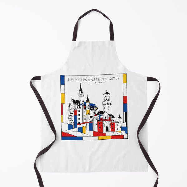 Item preview, Neuschwanstein Castle Mondrian Style Poster 3D designed and sold by CMYKStudio.