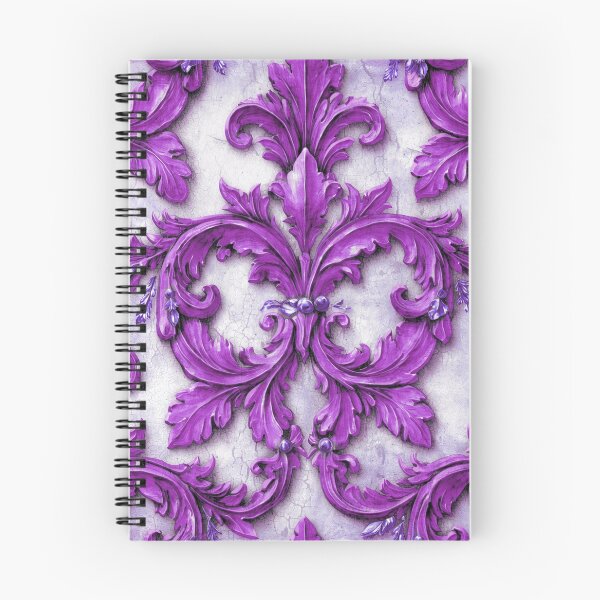 Item preview, Damask Flourish Purple On White designed and sold by Wordsmith-Cafe.