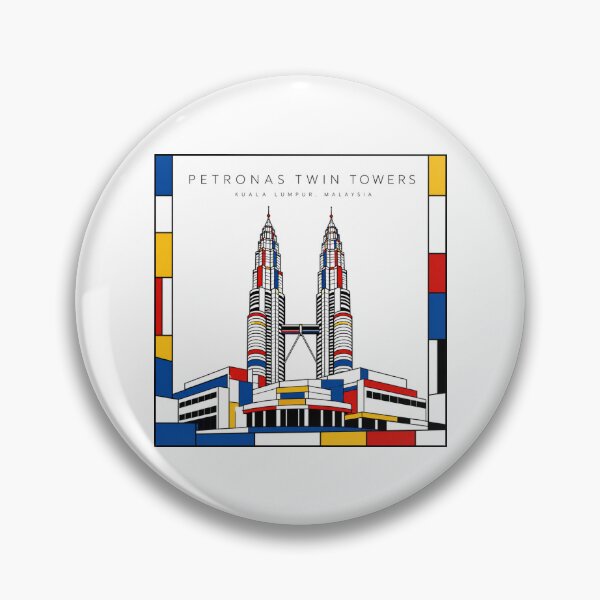 Item preview, Petronas Twin Towers Mondrian Style Poster 3D designed and sold by CMYKStudio.