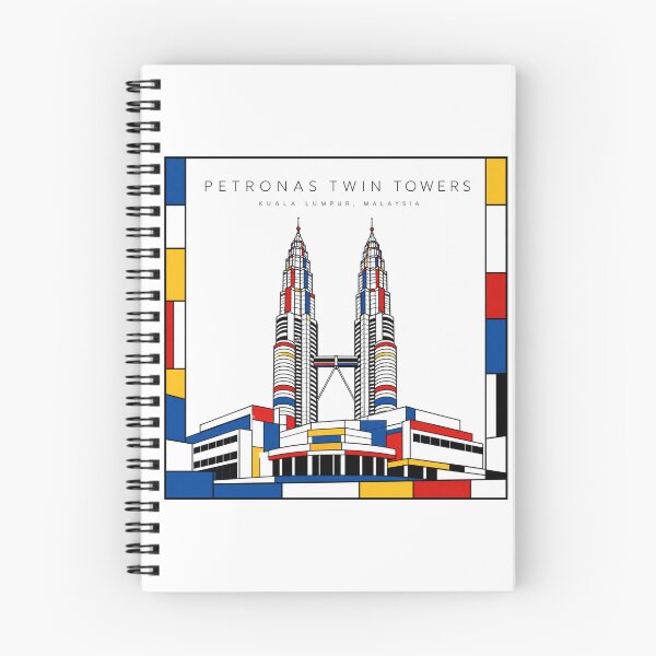 Item preview, Petronas Twin Towers Mondrian Style Poster 3D designed and sold by CMYKStudio.