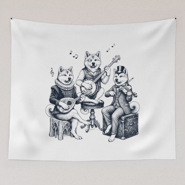 Item preview, Vintage Akita Music Instrument Dog Lover designed and sold by dian-rody-crest.