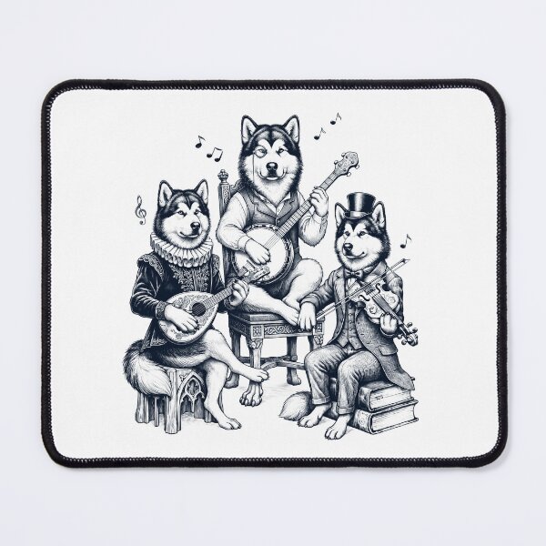Item preview, Vintage Alaskan Malamute Music Instrument Dog Lover designed and sold by dian-rody-crest.
