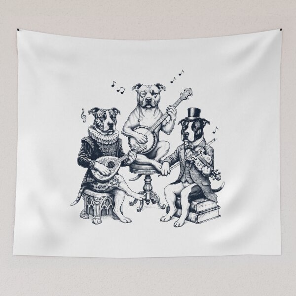 Item preview, Vintage American Staffordshire Terrier Music Instrument Dog Lover designed and sold by dian-rody-crest.