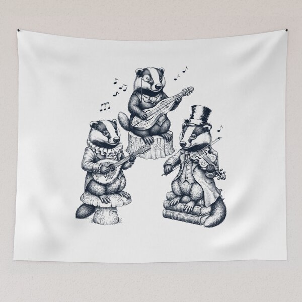 Item preview, Vintage Badger Music Instrument Animal Lover designed and sold by dian-rody-crest.