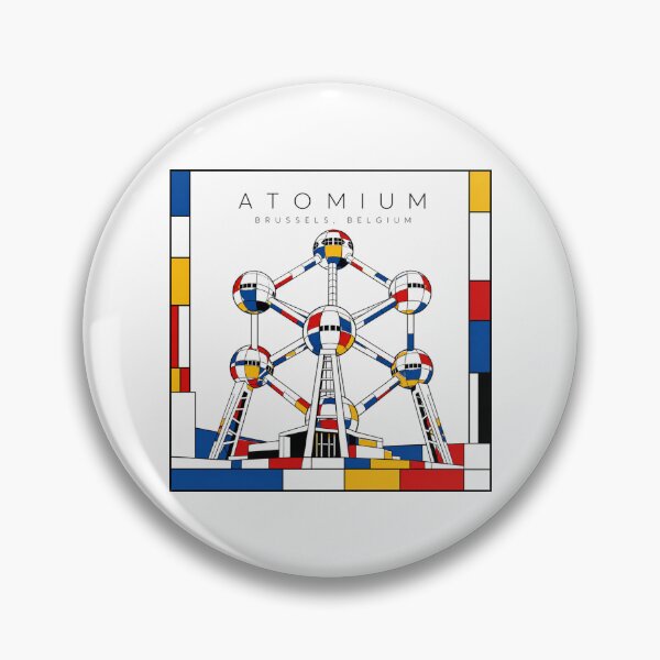 Item preview, Atomium Mondrian Style Poster 3D designed and sold by CMYKStudio.
