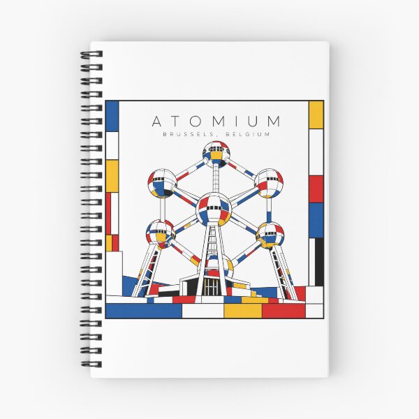 Item preview, Atomium Mondrian Style Poster 3D designed and sold by CMYKStudio.