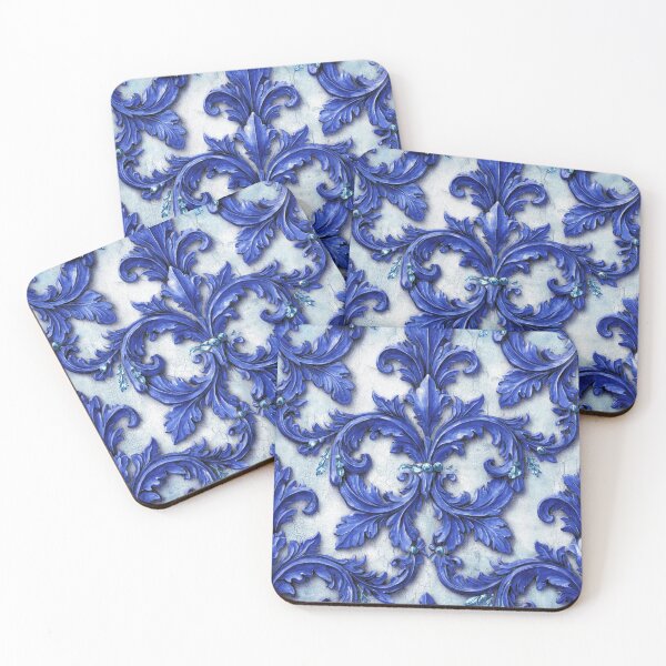 Item preview, Damask Flourish Royal Blue designed and sold by Wordsmith-Cafe.