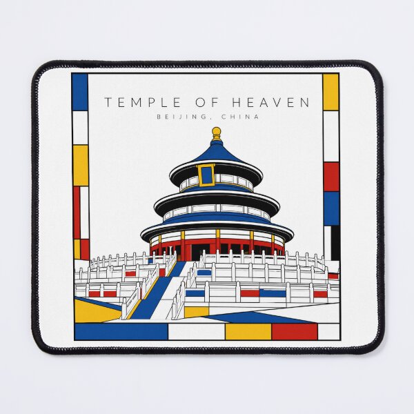 Item preview, Temple of Heaven Mondrian Style Poster 3D designed and sold by CMYKStudio.
