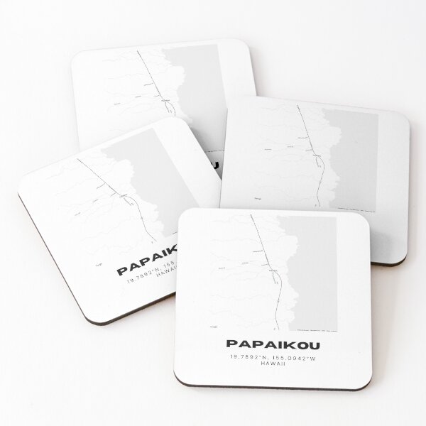 Item preview, Papaikou Hawaii Map | Minimalist Hamakua Coast Location Design designed and sold by RM-Journey.