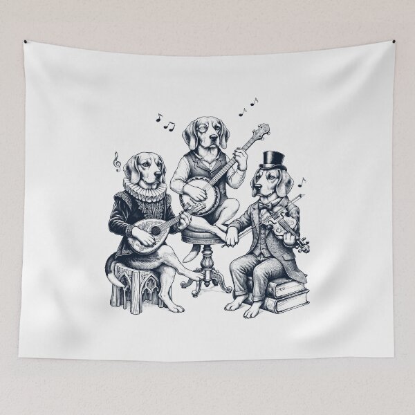 Item preview, Vintage Beagle Music Instrument Dog Lover designed and sold by dian-rody-crest.