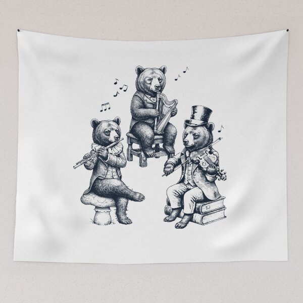Item preview, Vintage Bear Music Instrument Animal Lover designed and sold by dian-rody-crest.