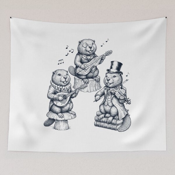Item preview, Vintage Beaver Music Instrument Animal Lover designed and sold by dian-rody-crest.