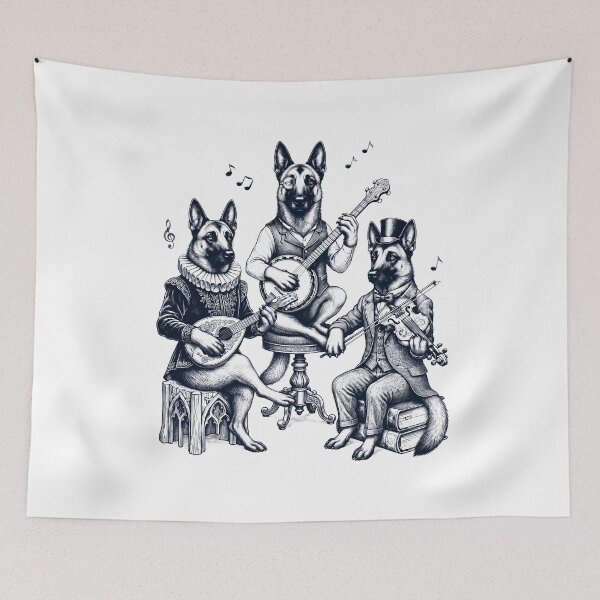 Item preview, Vintage Belgian Malinois Music Instrument Dog Lover designed and sold by dian-rody-crest.