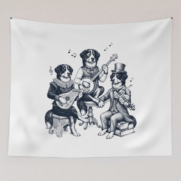 Item preview, Vintage Bernese Mountain Dog Music Instrument Dog Lover designed and sold by dian-rody-crest.